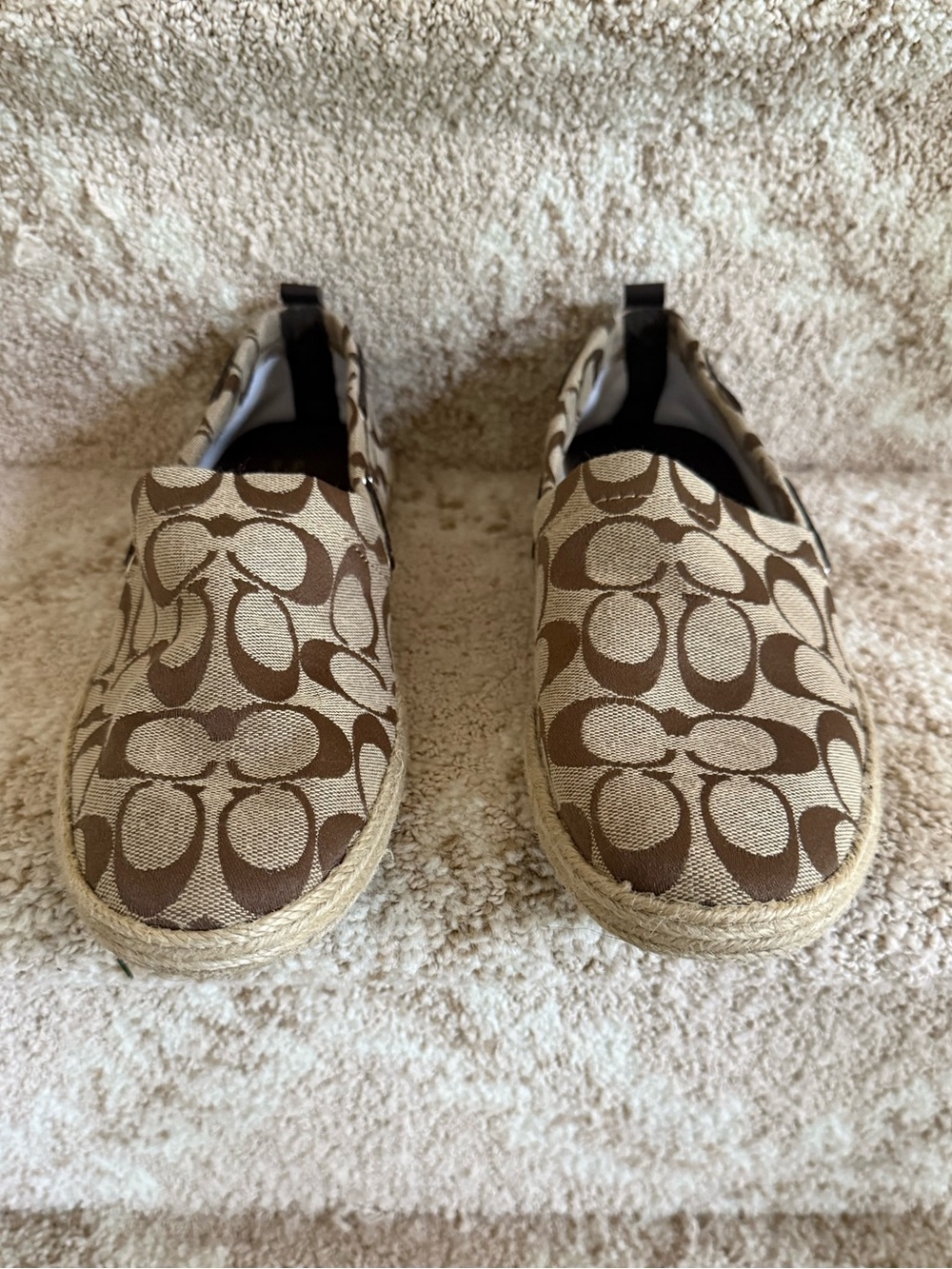 Coach  Canvas Slip-On Espadrilles in Brown
Size 11